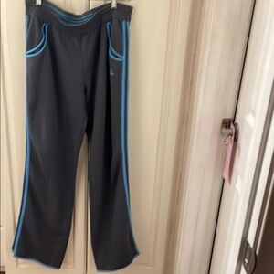 ADIDAS Men’s Grey Sweat Pants with Blue Trim